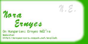 nora ernyes business card